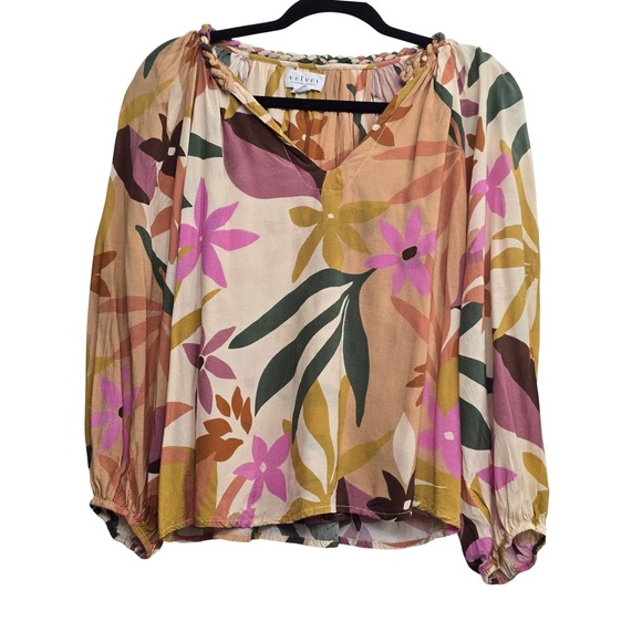 Velvet Graham & Spencer Floral Boho Blouse Romantic Effortless Soft Girl Small - Picture 4 of 7